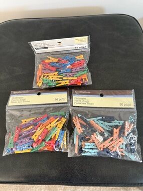 Recollections Assorted Color Mini Clothespins - Bright Multicolor Packs 3 pack